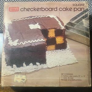 Vintage Square checkerboard Cake Pan by Cooks Tools